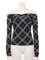 オフショルギャザーTOPS/オフホワイト