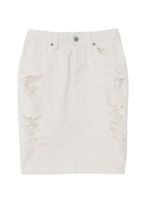 ダメージデニムタイトSK/WHITE