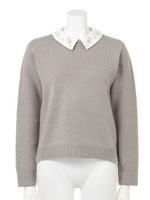 ドッキングビジューニットトップス/IVO