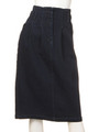 ハイウエストミモレ丈デニムスカート/ブルー
