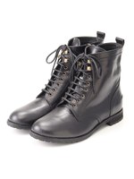 レースアップショートブーツ/ブラック