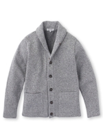 裏起毛ショールカラーカーディガン/ブルー系(094)