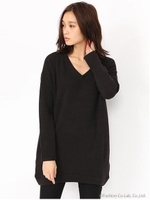 Vネックコクーントップス/ブラック