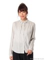 ・綿レーヨンボータイ付ブラウス/Off White