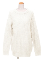 【2ndline】ローゲージ太ボーダーニットトップスCL-0875/ホワイト