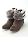 【JELLYBEANS】コンビカラーファーブーツ/グレーC