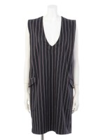 ストライプジャンパースカート/Black