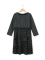 フロッキーフラワーワンピース/ブラック(419)