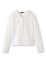 ボウタイデザインニットプルオーバー/サンドベージュ(053)