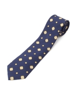 小紋シルクネクタイ/ネイビー(893)