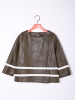 裾ボーダ-トップス/Black