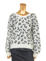 2wayヒョウ柄ニットTOPS/BLACK