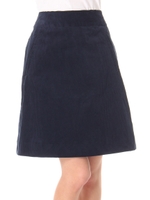 ・コールテン台形ひざ丈スカート/Navy