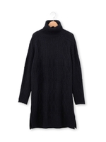 ケーブルタートルニットワンピース/ネイビー(093)