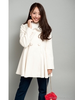 ダブルフレアコート/ブラック