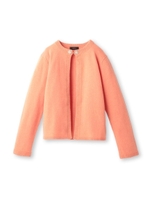 ビジューつきノーボタンニットカーディガン/ライトオレンジ(066)