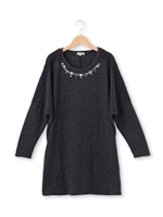 ビジュー起毛ニットソーワンピース/グレー(012)