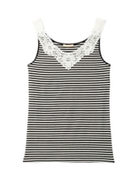 ボーダーレースタンクトップ/ブラック系(319)