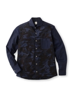 ボーラーカモフラフロントブロッキングシャツ/ブルー系(194)