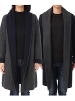 リバーシブルショールカラーカーディガン/カーキ系(027)