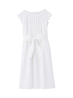 リボンつきピンタックフレアワンピース/アイボリー(004)