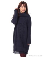 オフタートル裾レースニットOP 3/コン