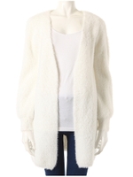 シャギーロングニットカーディガン/キャメル