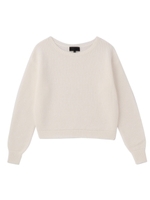 ドロップショルダークロップドニット/ブルー系(092)