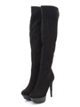 ハイヒールベーシック美脚ニーハイブーツ/ブラックスエード