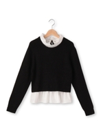 フリル襟つきペプラムニット/ブラック(019)