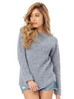 ミックスニットトップス/BLACK