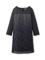 レースプリント切替ツイードワンピース/ネイビー(193)