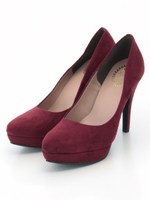 【R&E】【低反発スポンジ入り】アーモンドトゥスエードパンプス/ネイビースエード