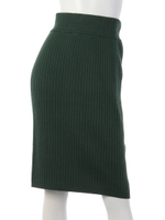 １２Ｇリブストレッチニットスカート/ブラック