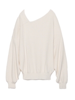 アシメドルマンニットプルオーバー/WHT