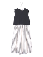 クロップド丈ドッキングノースリワンピース/NVY