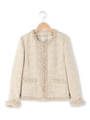 ツイード調ノーカラージャケット/ベージュ系(052)