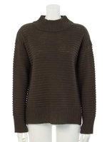 ボーダーハイネックプルオーバー/ネイビー