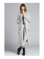 スラブロングニットカーディガン/ライトグレー(011)