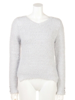 テープフェザーニット【2/8(月)23:59販売終了】/ライトグレー