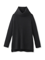 ネックウォーマー付きリブニットプルオーバー/ホワイト系(002)