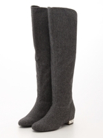 ビジューローヒールニーハイブーツ/CHARCOAL
