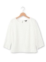 フラワーレースブラウス/ブラック(019)