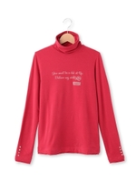 ラメプリントタートルネックカットソー/ライトパープル(181)