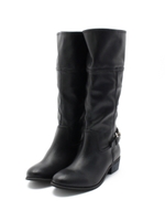 レザー調ミドルブーツ/ブラック(019)