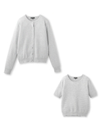 [L]シャイニータックツインカーディガンニット/ライトグリーン(021)