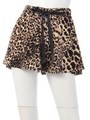 【chille anap】リボン付レオパードショートパンツ/BRN