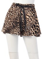 【chille anap】リボン付レオパードショートパンツ/BRN