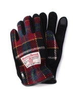 【スマホ対応】ＢＣ×ハリスツイードグローブ/ワインレッド(063)