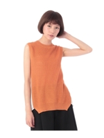 バック切り替えボトルネック畦編みニット/ライトオレンジ(066)